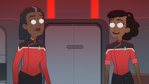 Captain Freemain and Ensign Mariner in Star Trek: Lower Decks.