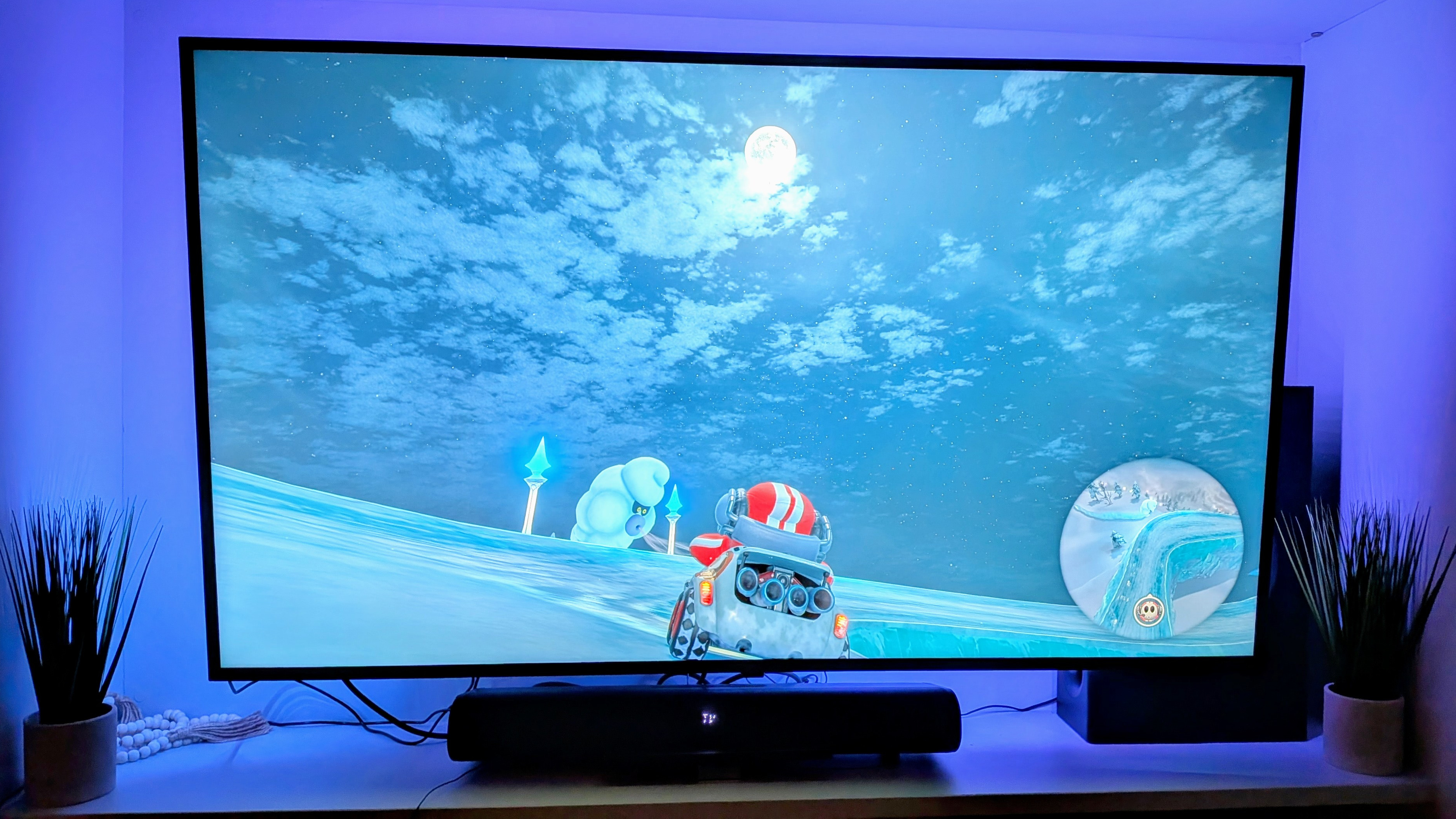 Playing game using Wiz immersive TV backlight