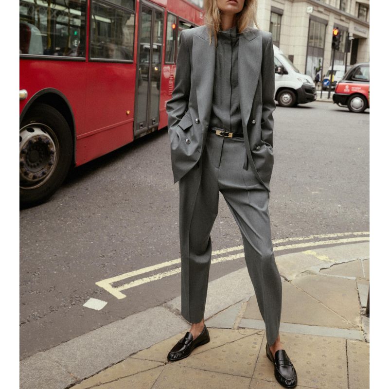 Double-Breasted Blazer on model 