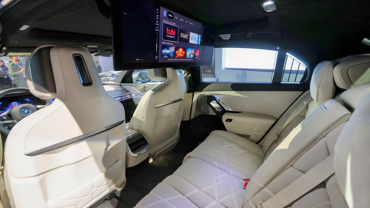 View of rear seats with Theater screen folded down