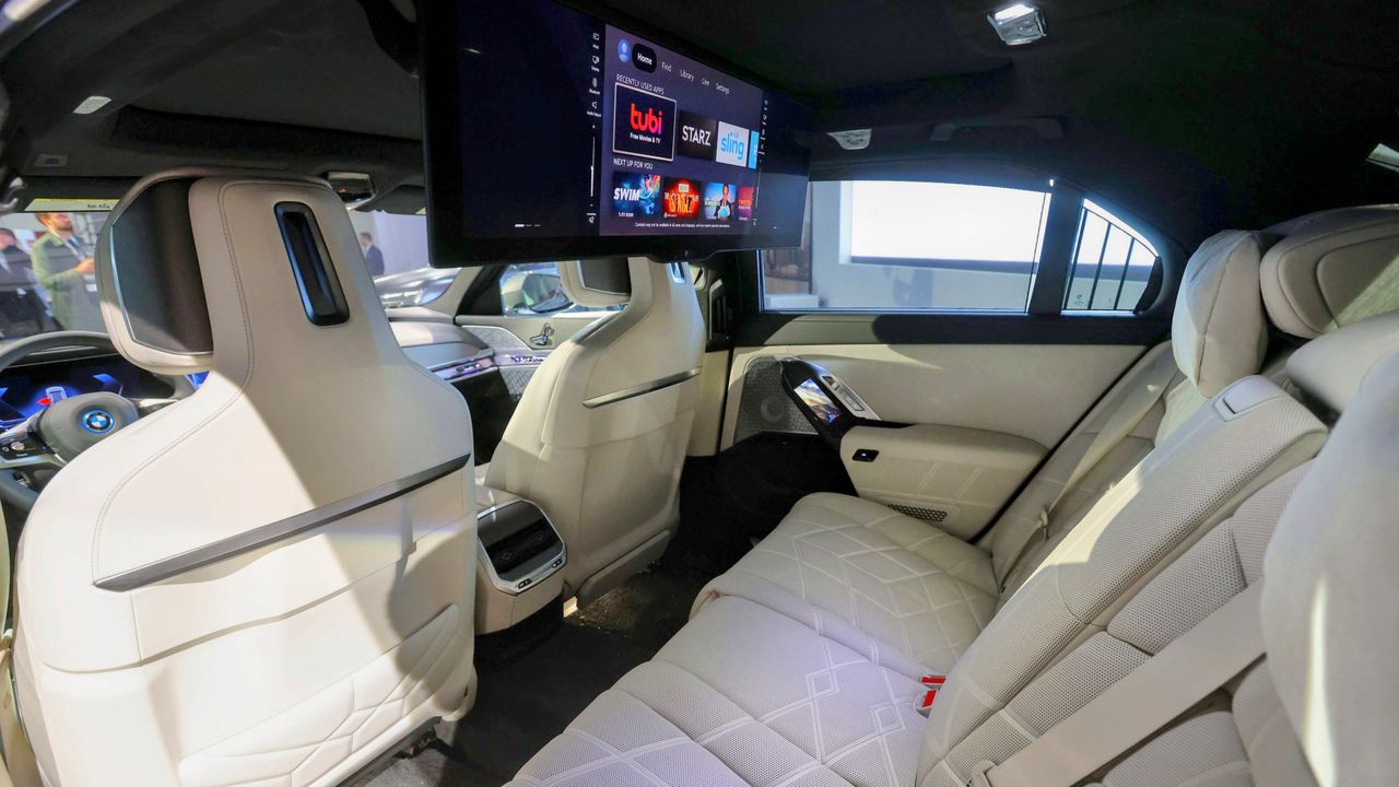 View of rear seats with Theater screen folded down