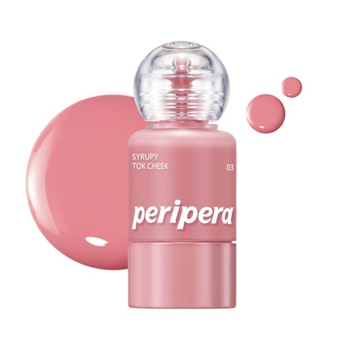 Peripera Syrupy Tok Cheek Liquid Blush| Dewy Finish With Long-Lasting Hydration, Buildable &amp; Blendable Color, Natural Glow for Cheeks, Safe for Sensitive Skin (03 Friendship Mauve)