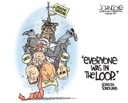 Political Cartoon U.S. Impeachment Sondland Testimony Trump In The Loop