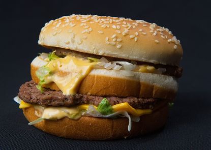 Trump eats this, minus the bun.