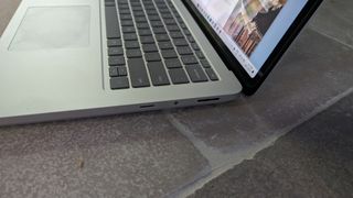 Surface Laptop Studio 2 on tiles