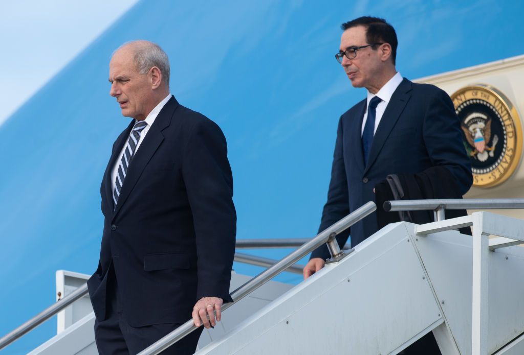 Chief of Staff John Kelly and potential successor Steven Mnuchin