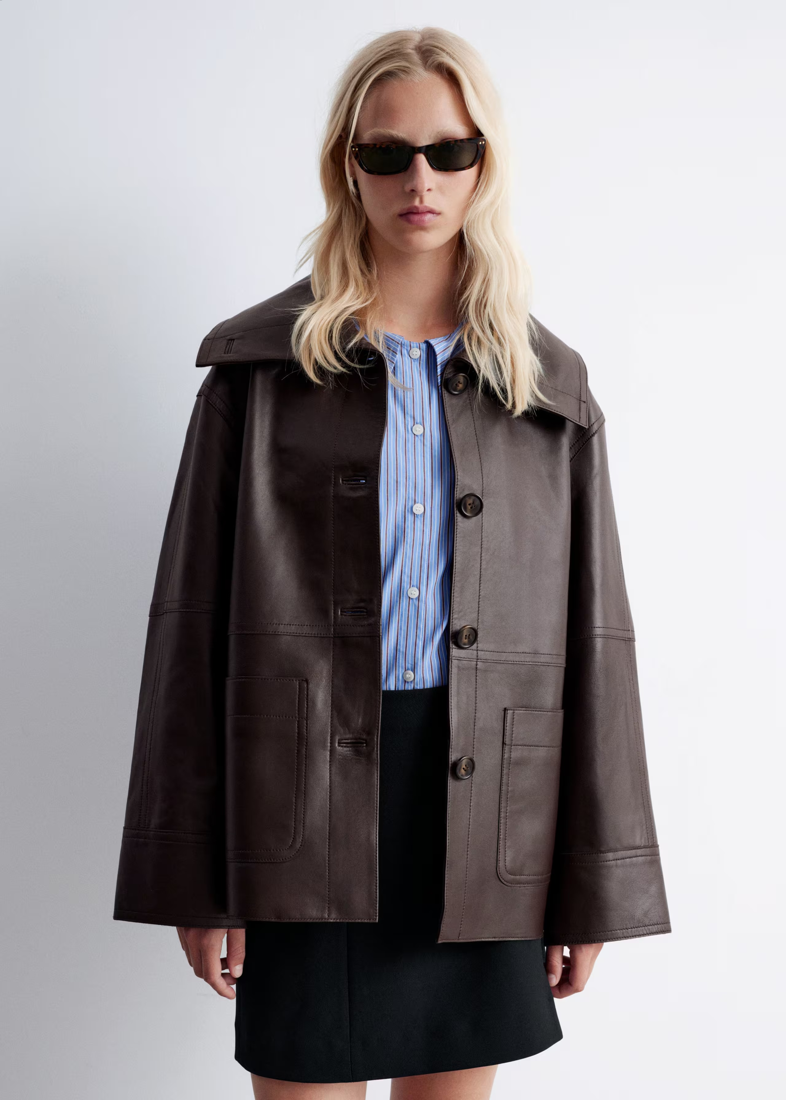 &amp;amp; Other Stories, Boxy Nappa Leather Jacket