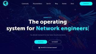Website screenshot for Parrot OS.