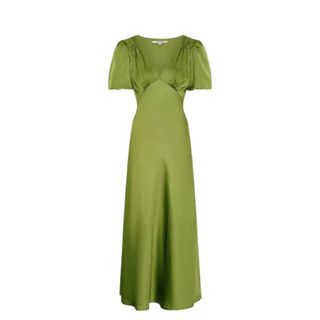 OMNES green stain empire line dress