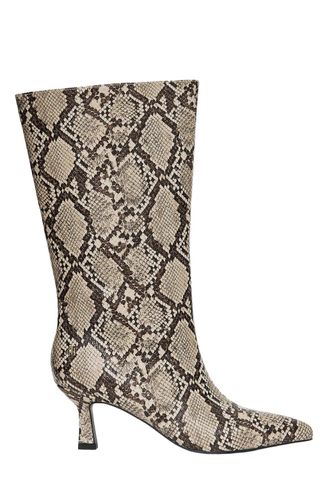 4th & Reckless Snakeskin Print Low Heel Boot