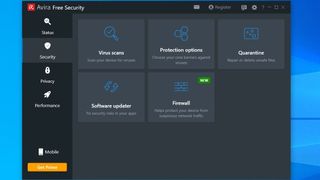 Avira antivirus security tools dashboard on Windows