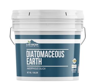 Large round white and teal tub with handle of Earthborn Elements Diatomaceous Earth (1 Gallon)