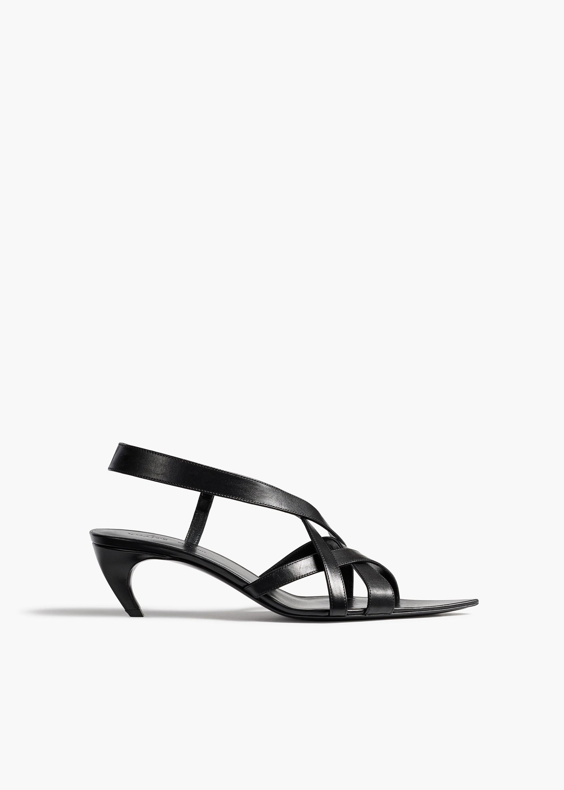 Sadie Kitten Heel Sandal in Black Glazed Leather - 35 / Black / Upper100%clsole100%cl