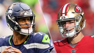 (L to R) Geno Smith and Brock Purdy will face off in the Seahawks vs 49ers live stream