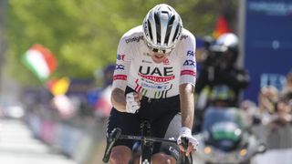 Pavel Sivakov of France and UAE Team Emirates is crossing the finish line during the 6th Giro D'Abruzzo 2024, Stage 4, a 173 km stage from Montorio al Vomano to L'Aquila, in L'Aquila, Italy ahead of the 7th Giro D'Abruzzo 2025