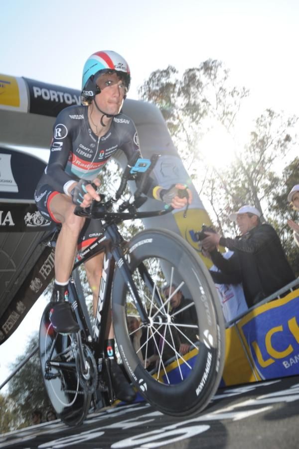 Frank Schleck (RadioShack-Nissan) gets underway