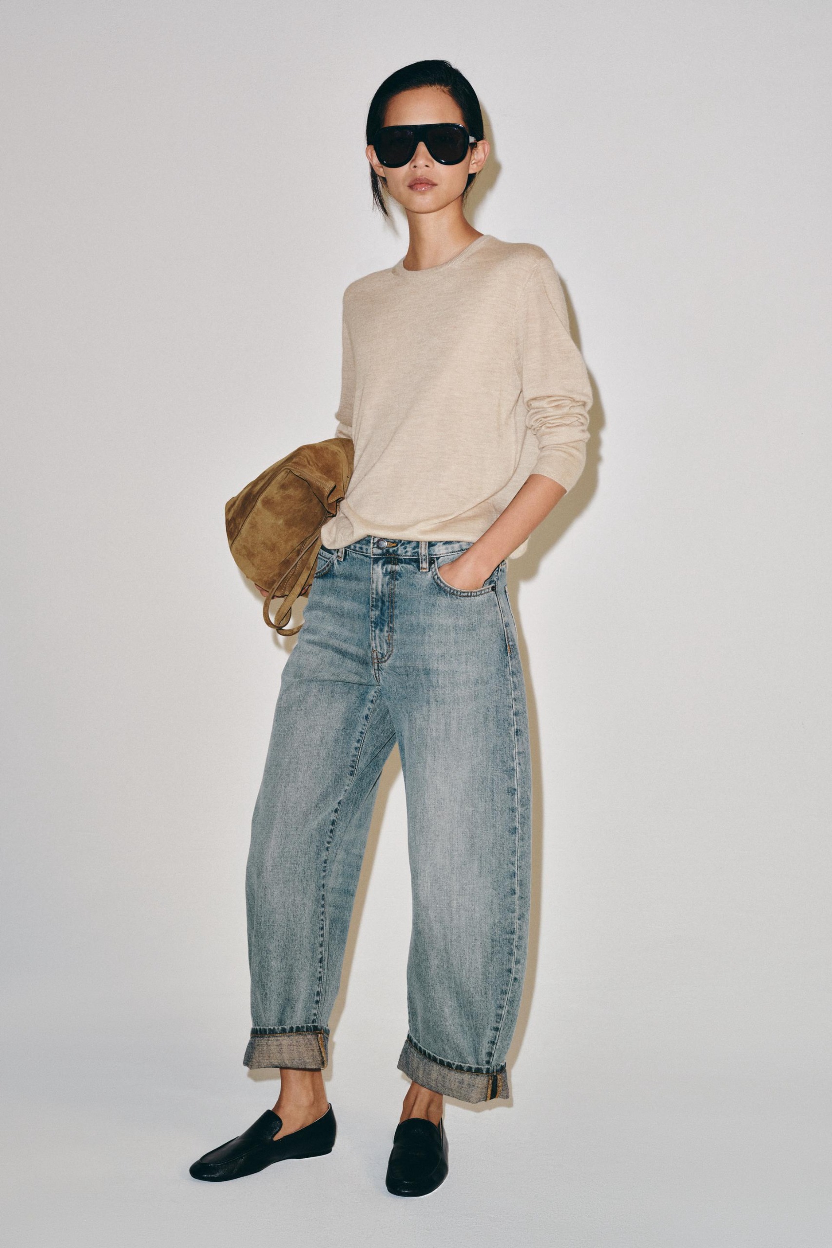 100% Extra-Fine Cashmere Jumper - Sand - S