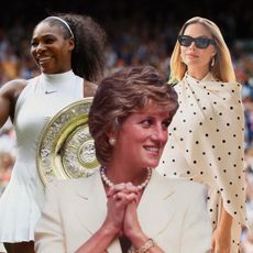 a collage of players and spectators at Wimbledon