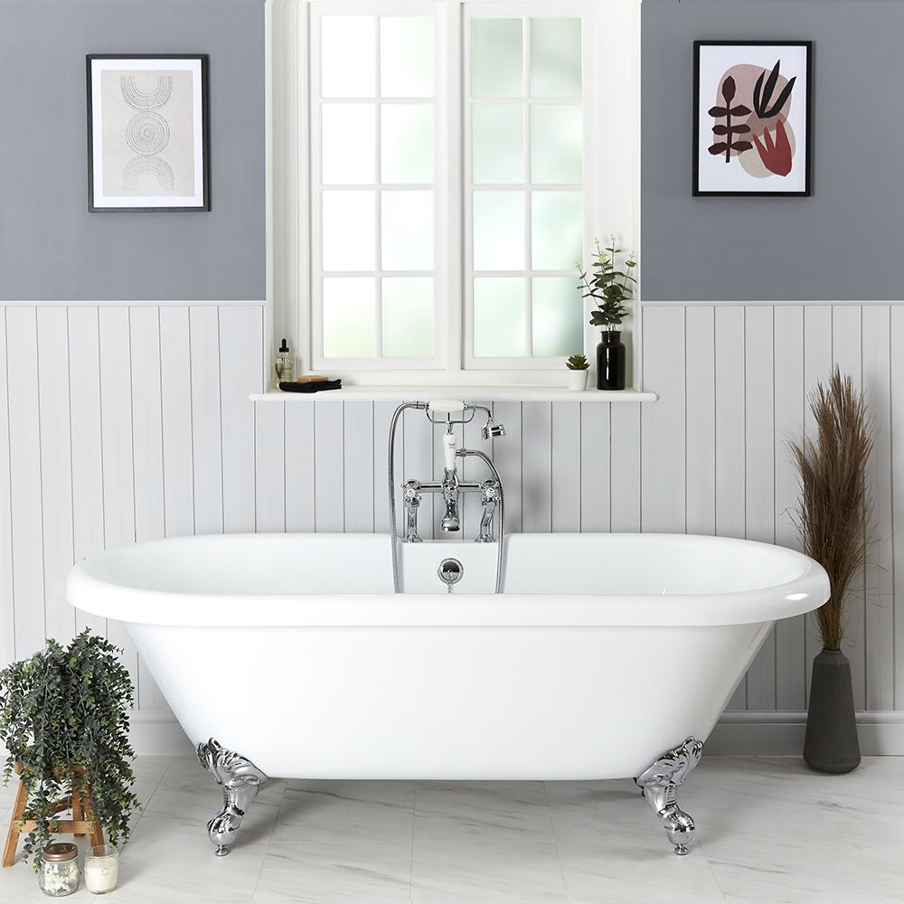 Milano Legend - White Traditional Roll Top Freestanding Bath With Choice of Feet - 1795mm X 785mm