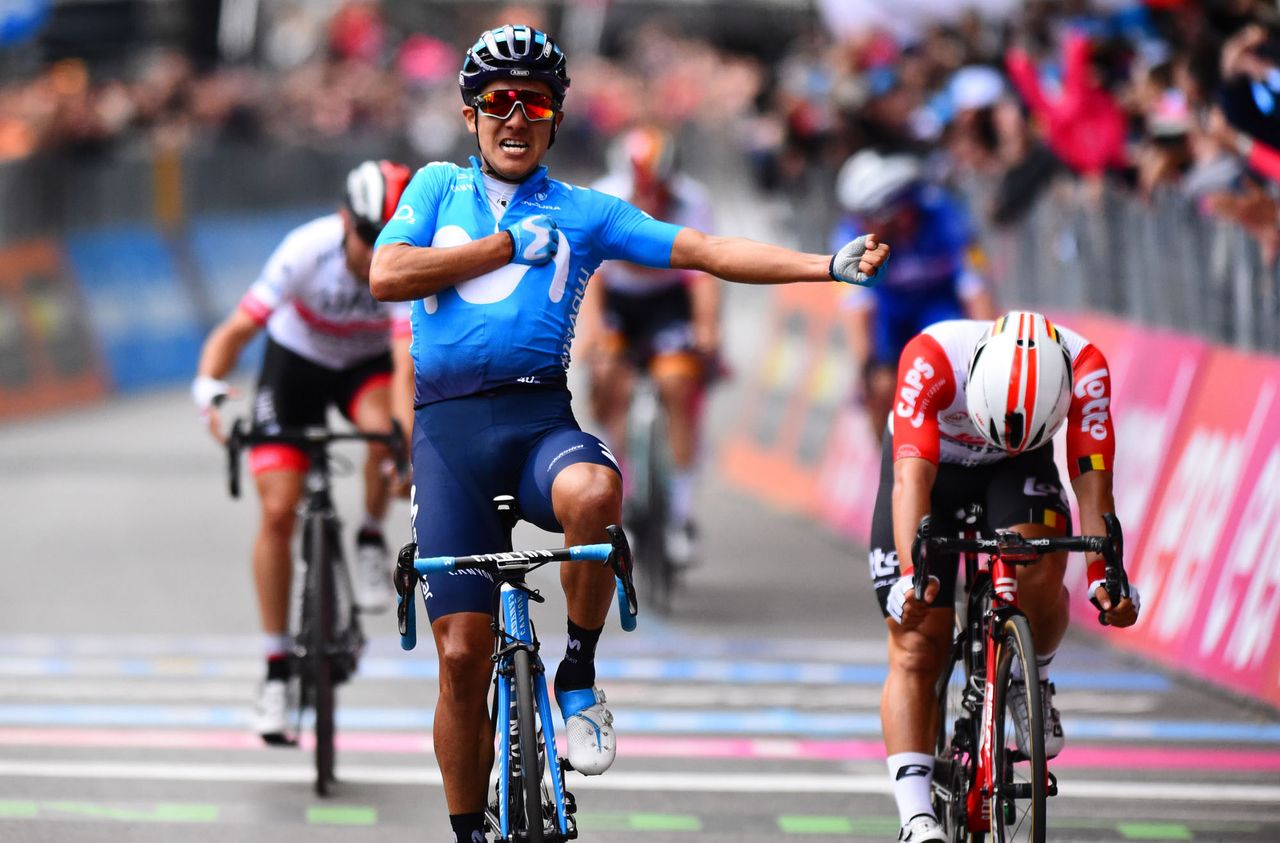 Richard Carapaz (Movistar) wins stage 4 of the Giro d'Italia