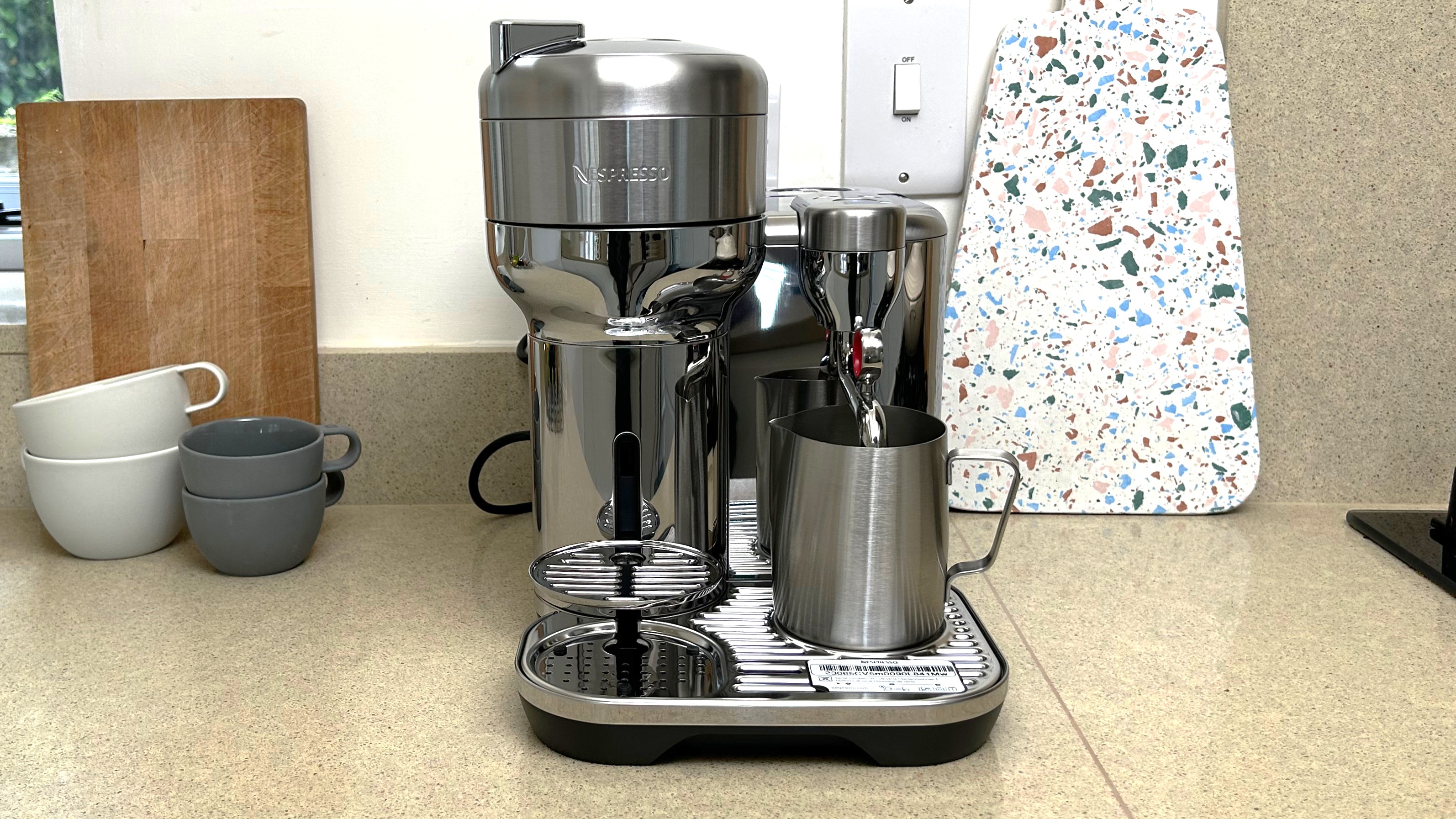 Nespresso Vertuo Creatista machine on kitchen counter