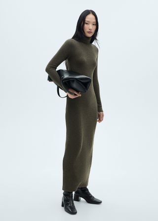 Knitted Turtleneck Dress - Women | Mango United Kingdom