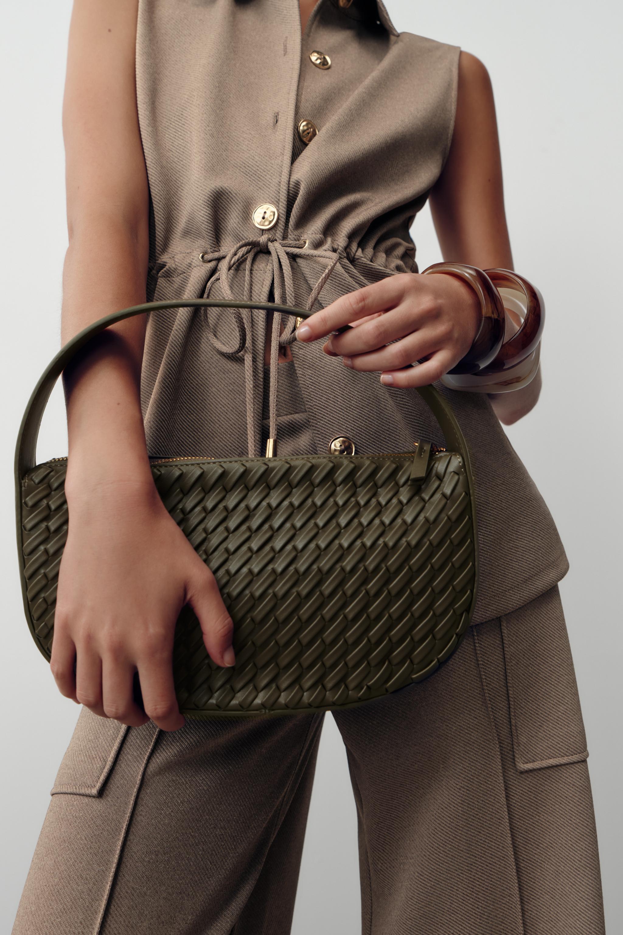 Woven-Effect Handbag