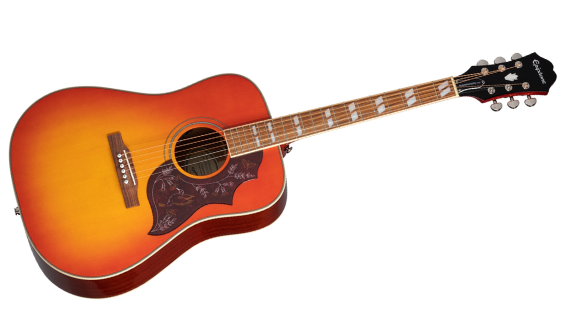 An Epiphone Hummingbird Studio acoustic guitar
