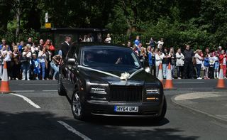 Bride's Rolls Royce Phantom at the wedding of Declan Donnelly and Ali Astall in Newcastle.