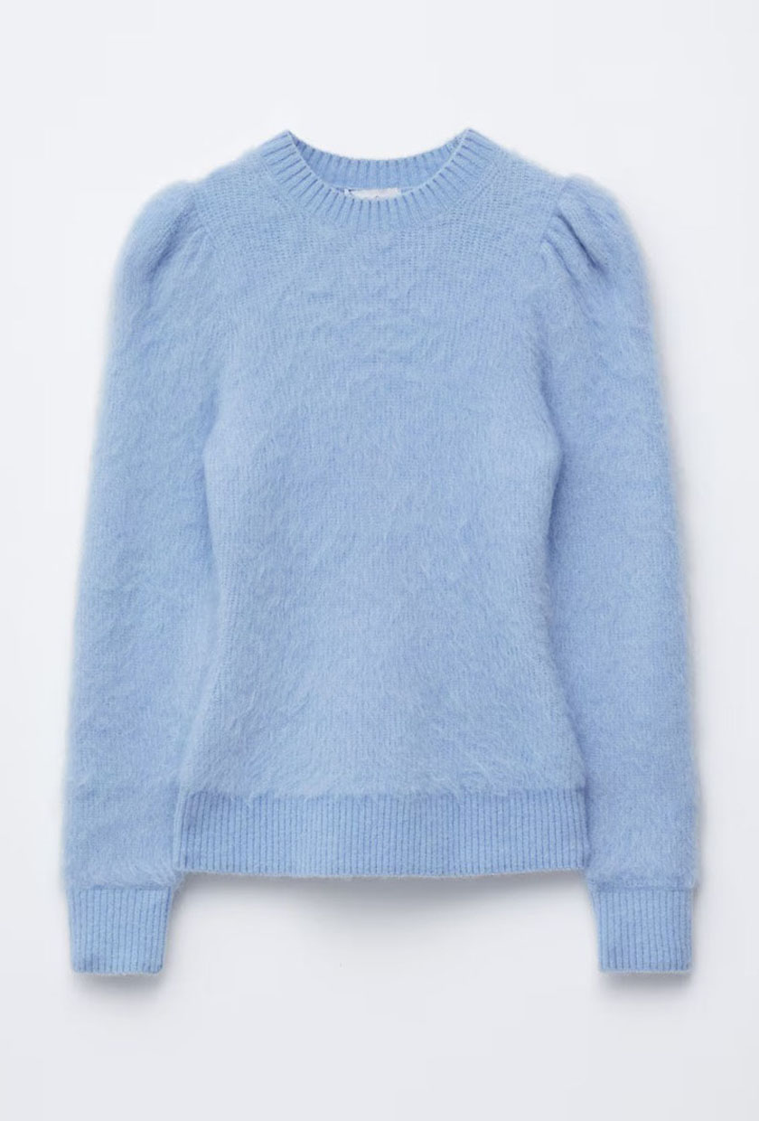 Mohair-Blend Puff-Sleeve Jumper