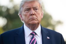 US President Donald Trump speaks to the press as he departs the White House in Washington, DC, on September 22, 2020.