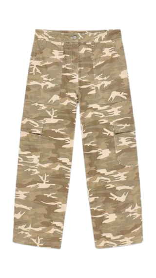 Camouflage Print Straight Jeans