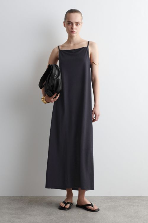 Square-Neck Strappy Jersey Dress