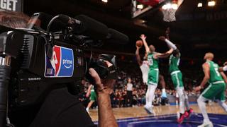 NEW YORK, NY - OCTOBER 24: NBA on Prime cameraman films during the game between the New York Knicks and Boston Celtics on October 24, 2025 at Madison Square Garden in New York City, New York. NOTE TO USER: User expressly acknowledges and agrees that, by downloading and or using this photograph, User is consenting to the terms and conditions of the Getty Images License Agreement. Mandatory Copyright Notice: Copyright 2025 NBAE (Photo by Nathaniel S. Butler/NBAE via Getty Images)