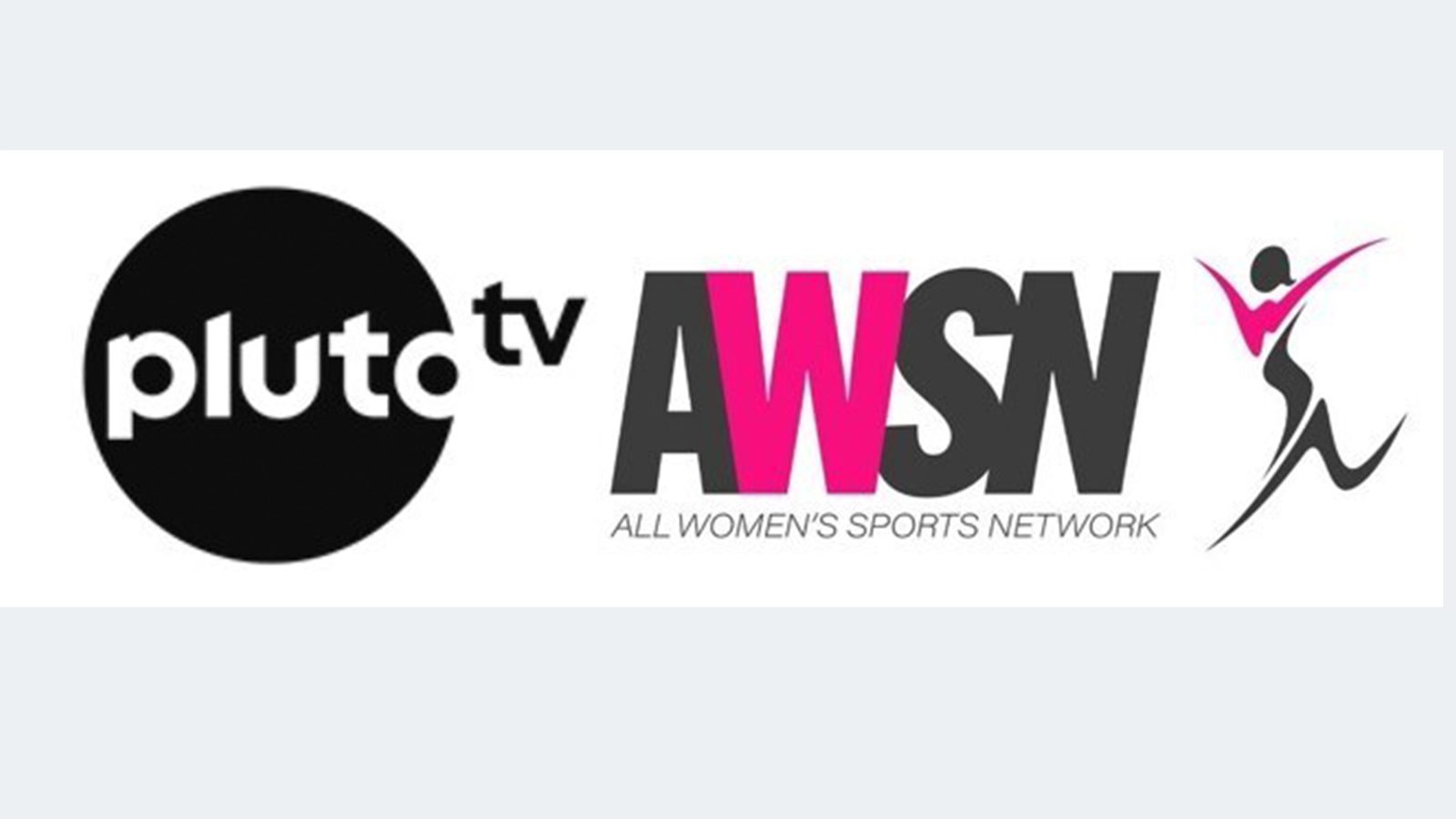 Pluto TV and AWSN logos