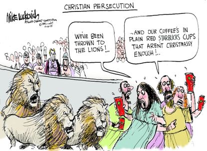 Editorial cartoon U.S. Starbucks Christian Christmas