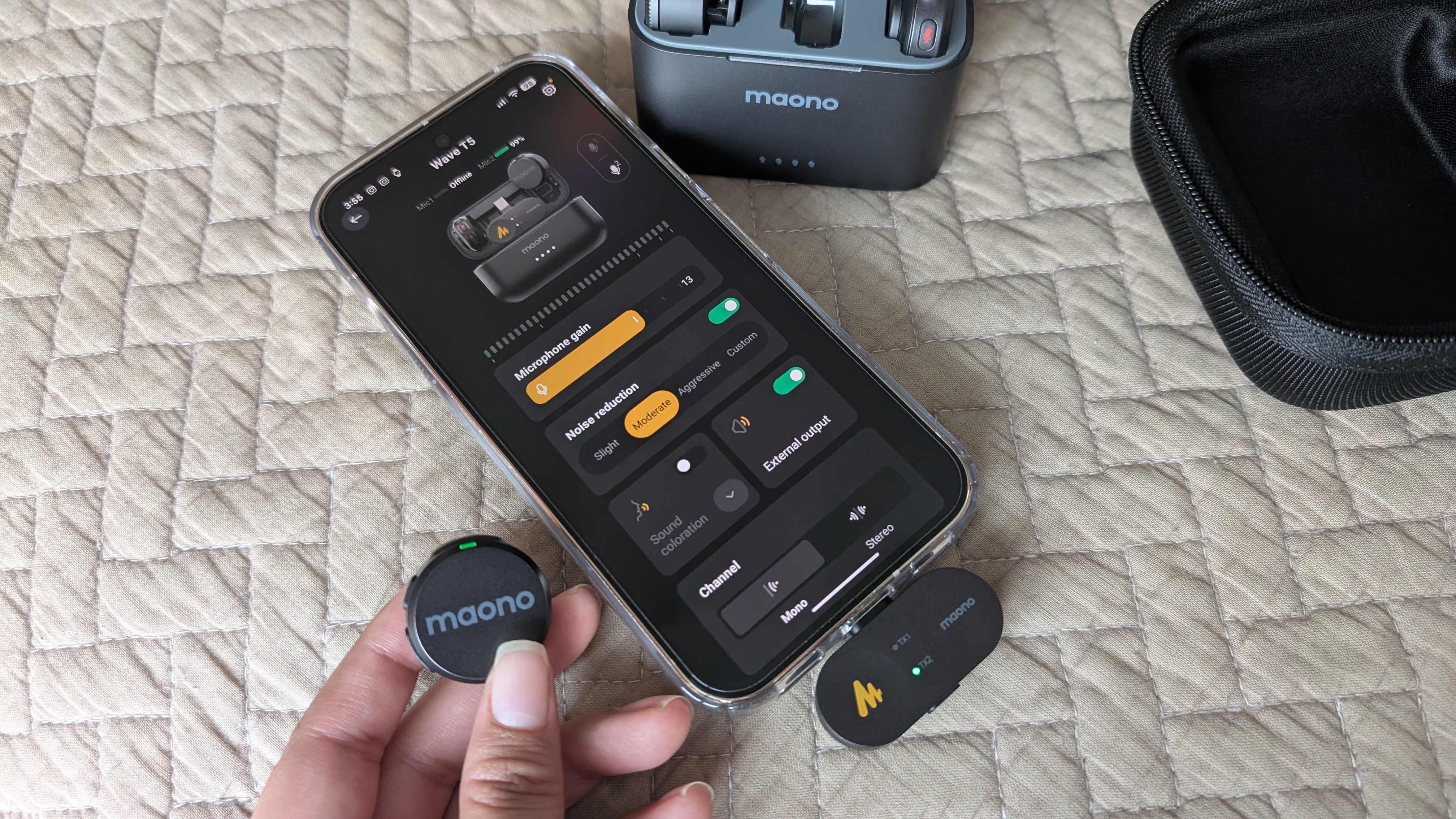 Maono T5 Wave combo kit Wireless Lavalier Microphone for iPhone/Android/Camera/PC