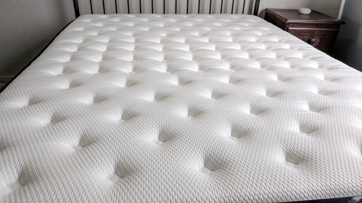 Origin LumbarCloud mattress on a bed frame
