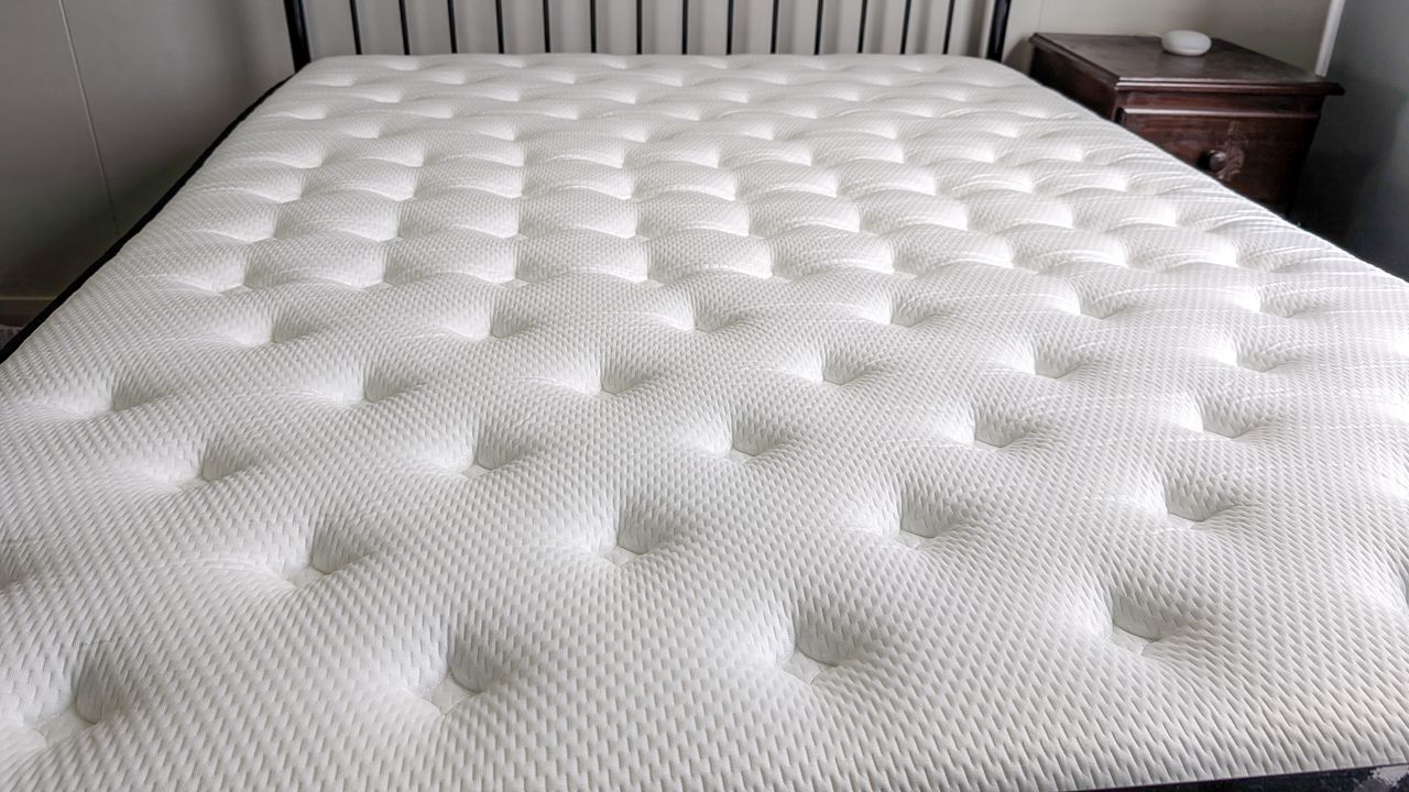 Origin LumbarCloud mattress on a bed frame