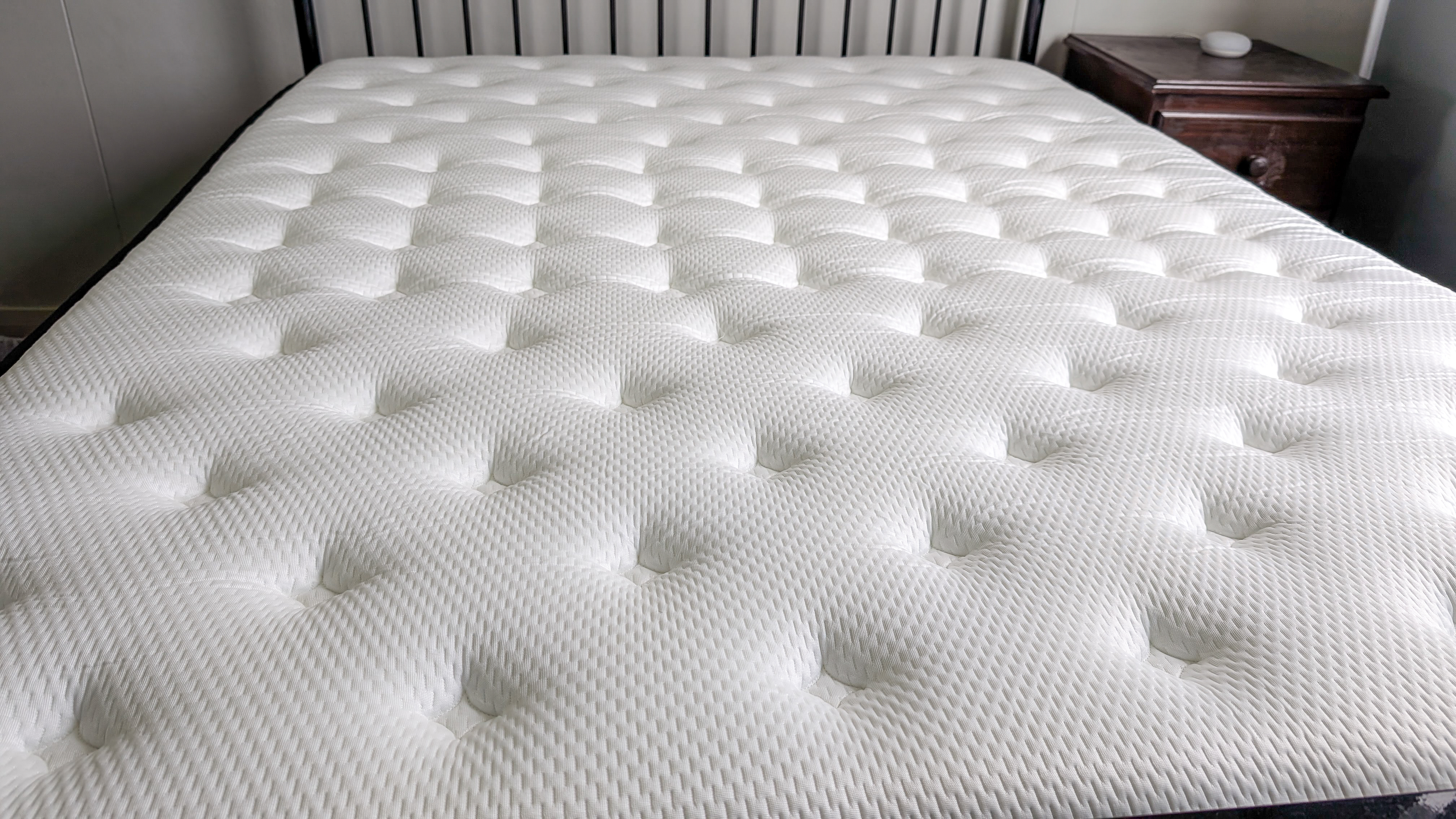 Origin LumbarCloud mattress on a bed frame