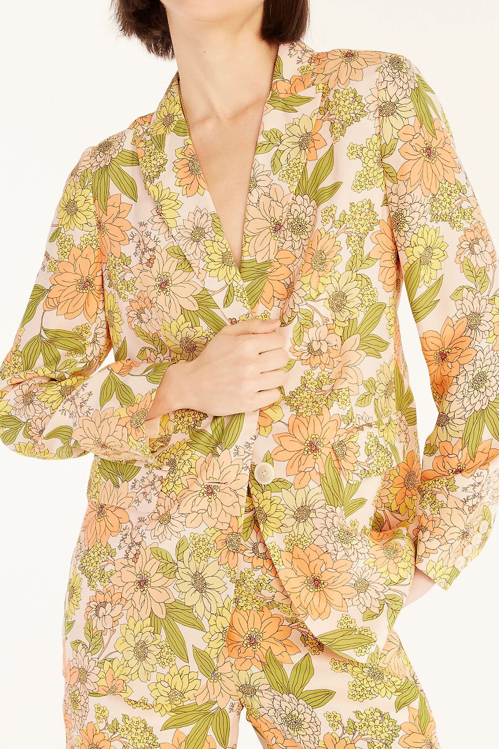 J.Crew Cupro long Parke blazer in zinnia floral Matching set