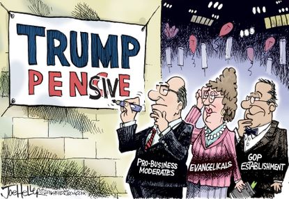 Political cartoon U.S. Trump/Pence graffiti