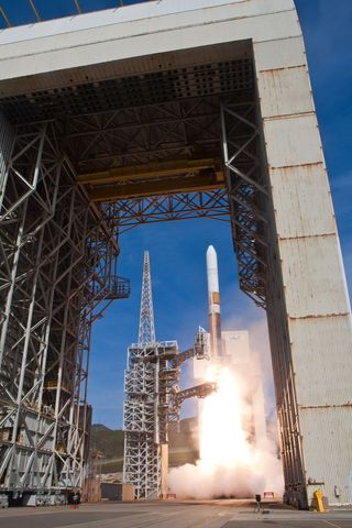 NROL-25 Liftoff Through Mobile Service Tower