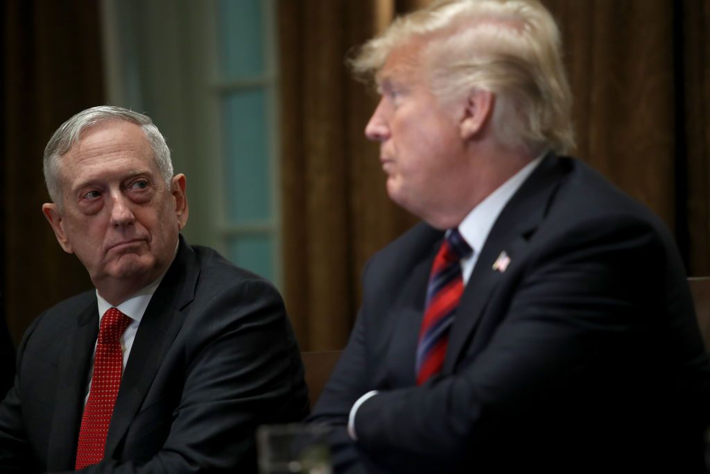 James Mattis and Donald Trump.