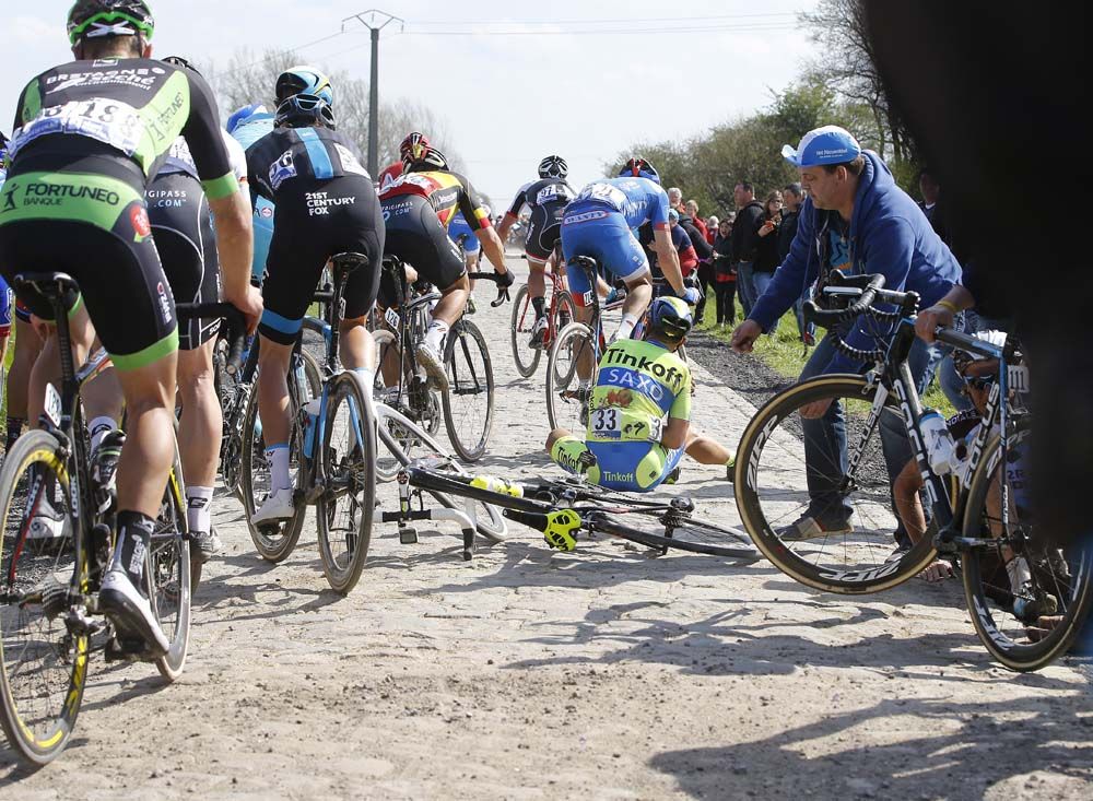 There were several high-speed crashed during Paris-Roubaix