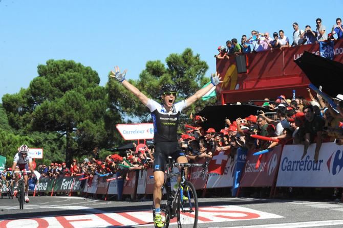 Leopold K&ouml;nig (NetApp-Endura) won stage 8 of the Vuelta a Espana on the Pe&ntilde;as Blancas summit finish