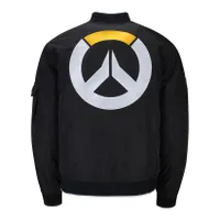 Overwatch Logo Men's Black Zip-up Bomber Jacket Overwatch Logo Men's Black Zip-up Bomber Jacket