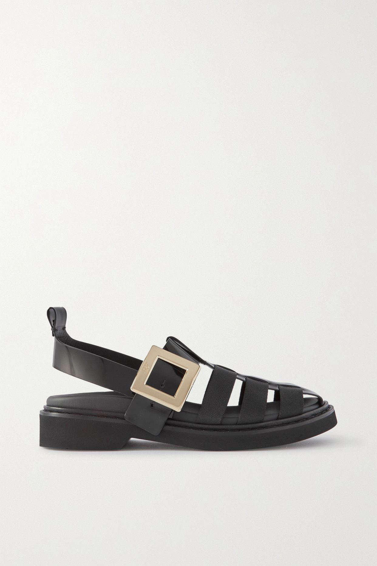 Viv Rangers Fisherman Patent-Leather and Grosgrain Sandals