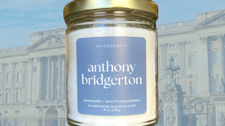 The Anthony Bridgerton-themed candle on Etsy.