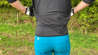 Rear detail of the pockets on the cycling jersey